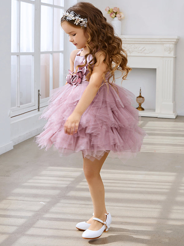 Duchesse-/Prinzessinnen-Tüll-Knielanges Baby-Mädchen-Kleid 