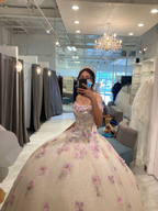 Impresionante vestido de quinceañera con apliques florales y hombros descubiertos, vestido de fiesta para dulces 16 Y4513