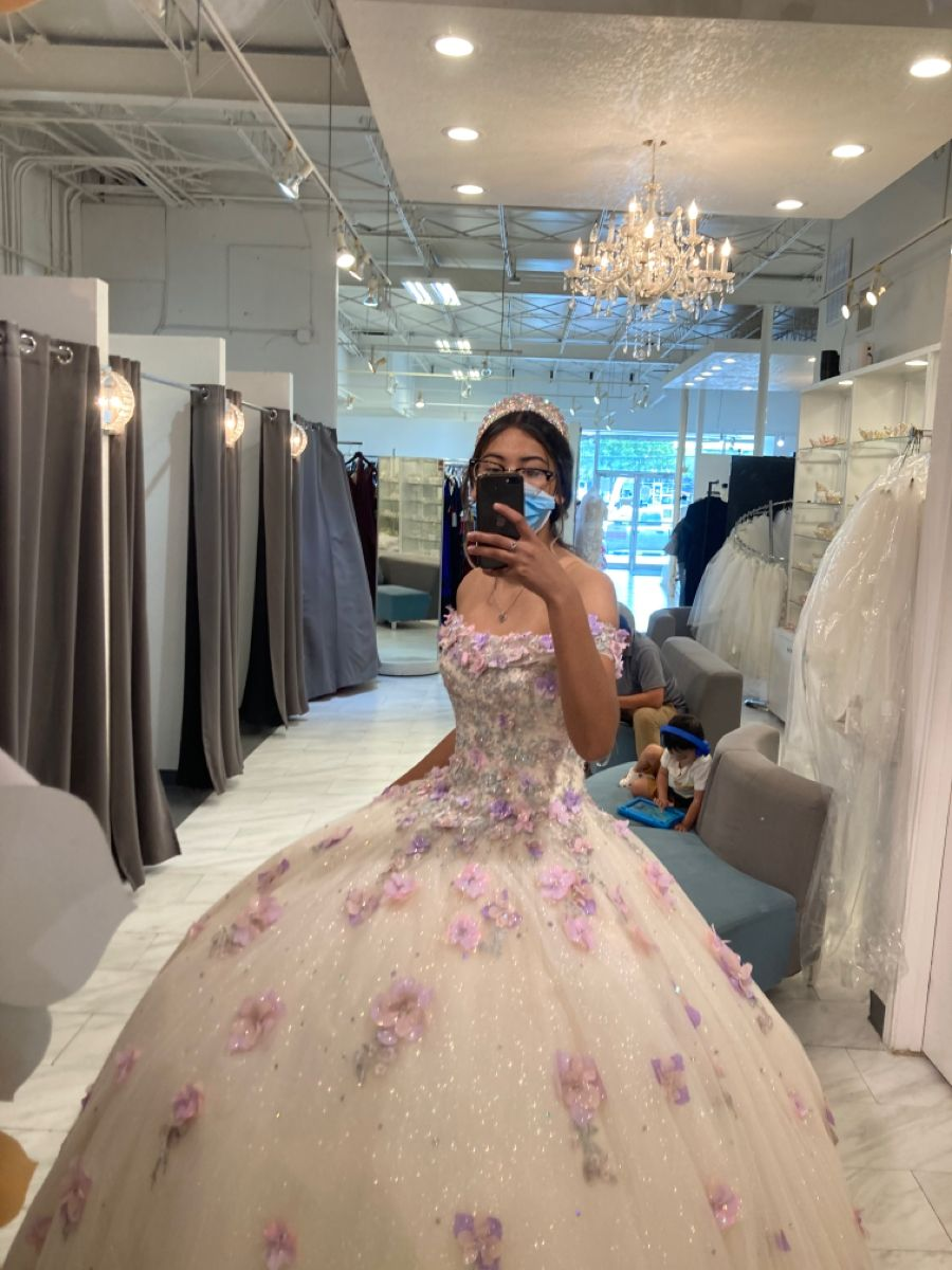 Impresionante vestido de quinceañera con apliques florales y hombros descubiertos, vestido de fiesta para dulces 16 Y4513