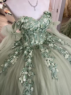 Damen Spaghetti Quinceanera Ballkleid Spitzenapplikation für Sweet 15 16 Kleider Y3038
