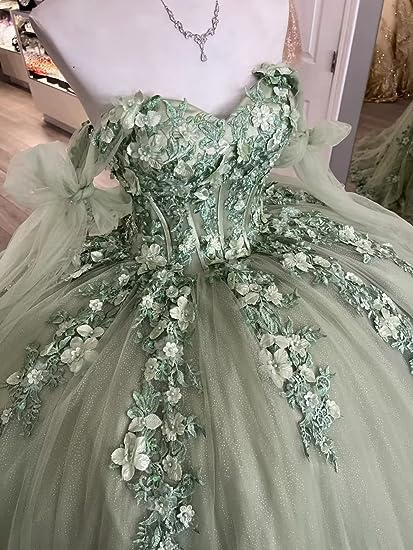 Damen Spaghetti Quinceanera Ballkleid Spitzenapplikation für Sweet 15 16 Kleider Y3038