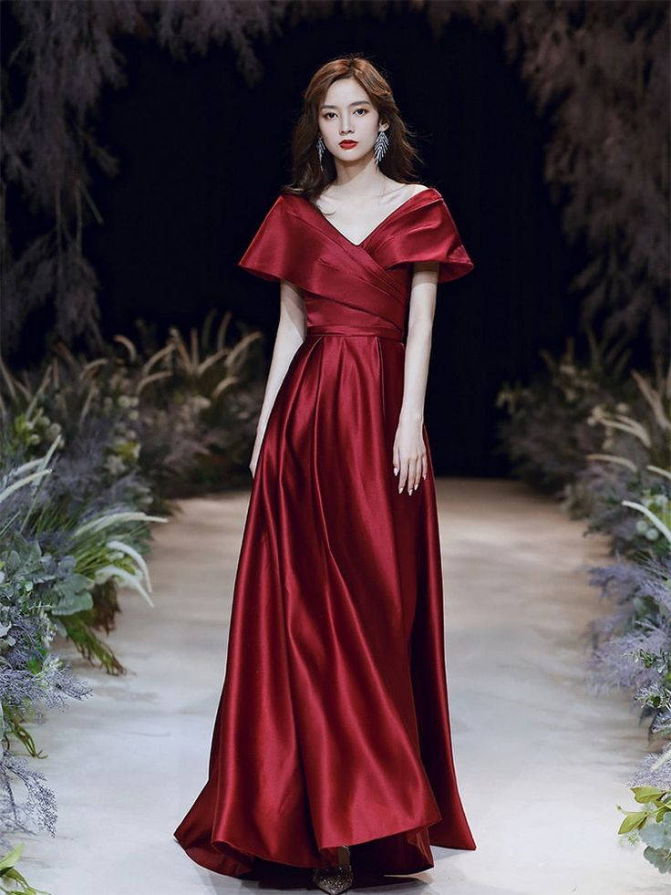 A-Linie Abendkleid V-Ausschnitt Ballkleid Kurze Flügelärmel Party Robe Lange Satin Formale Frauen Maßgeschneiderte Kleid Y4574