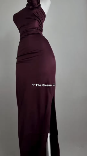 Vestido de fiesta largo burdeos, sencillo y sin tirantes, vestido de noche Y8511