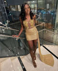 Vestido sexy para el 21.º cumpleaños, vestido de bienvenida para chicas negras Y1276