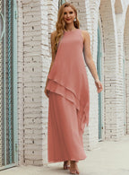 Vestidos de gasa largos de talla grande para madre de la novia, vestido formal de dama de honor para graduación SY28019 