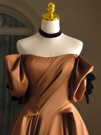 Satin Brautkleid, Off Shoulder Brautkleid, Vintage Brautkleid Y4963