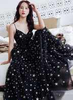 Sexy Black Sweetheart Tulle Long Party Dress, Chic Black Evening Dress Prom Dress Y1159