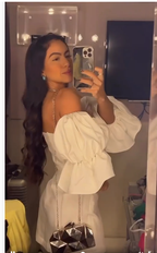 Vestido blanco de fiesta de manga corta para regreso a casa, bonito, Y7130