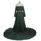 Vestido de maternidad de dos piezas con hombros descubiertos para playa, vestido de fotografía de manga larga, vestido para baby shower SY211203 