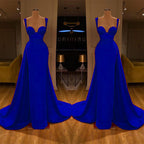Atemberaubendes langes Meerjungfrau-Ballkleid aus Satin mit Herzausschnitt und hohem Schlitz