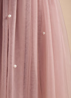 A-Linie Satin Tüll Knielanges Altrosa Kleid (2003227179) 