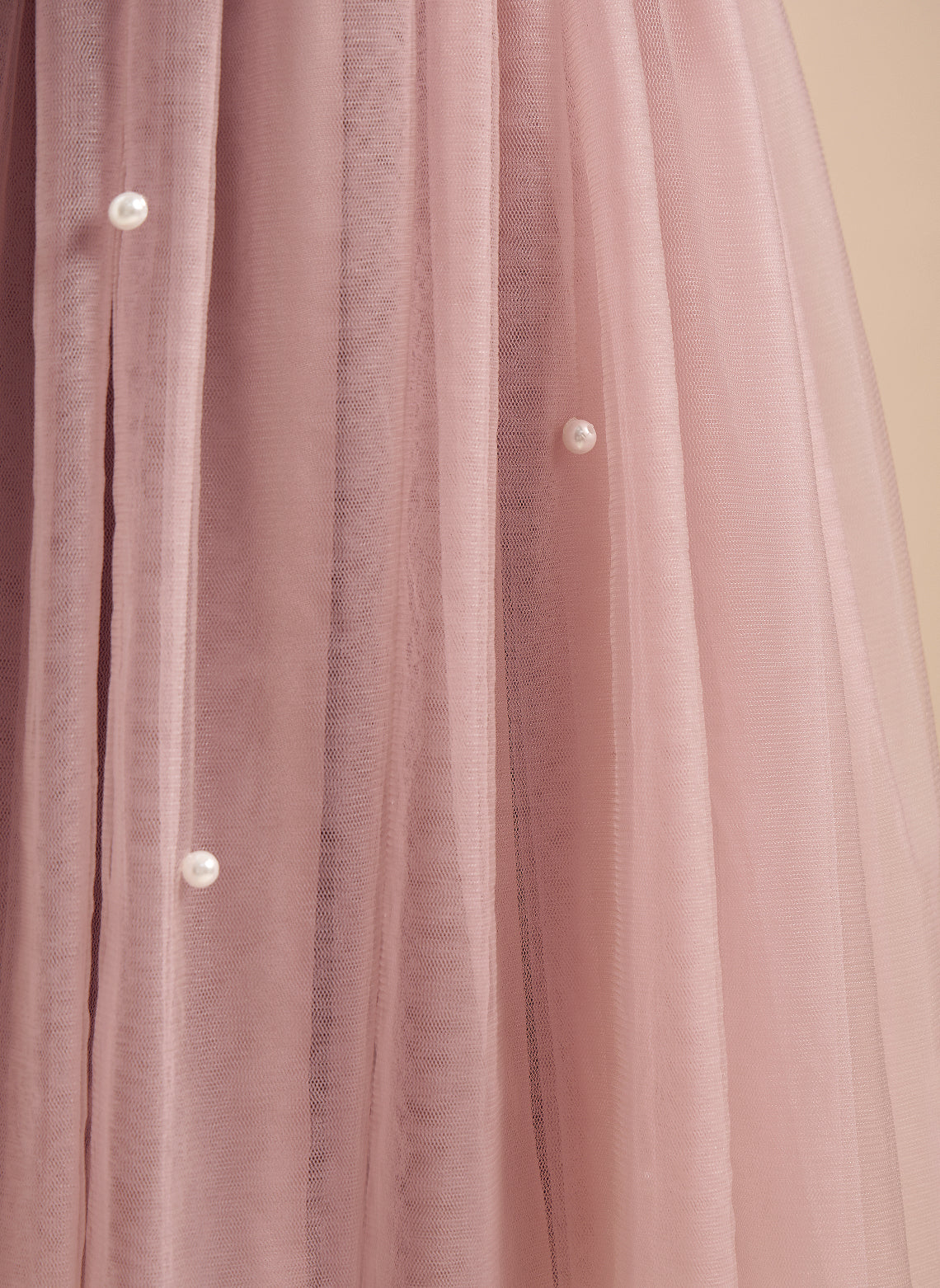 A-Linie Satin Tüll Knielanges Altrosa Kleid (2003227179) 