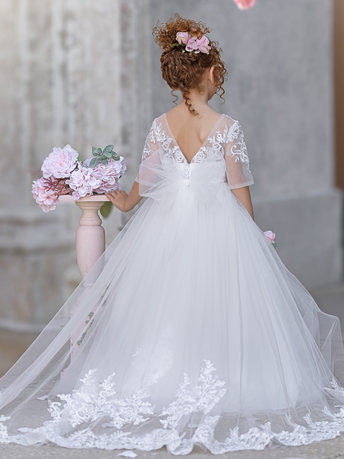 Princess Ball Gown for Girls with Lace Details