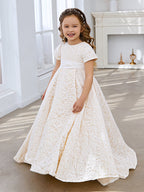 A-Linie Spitze Sweep Zug Elfenbein Kleid (010146744) 