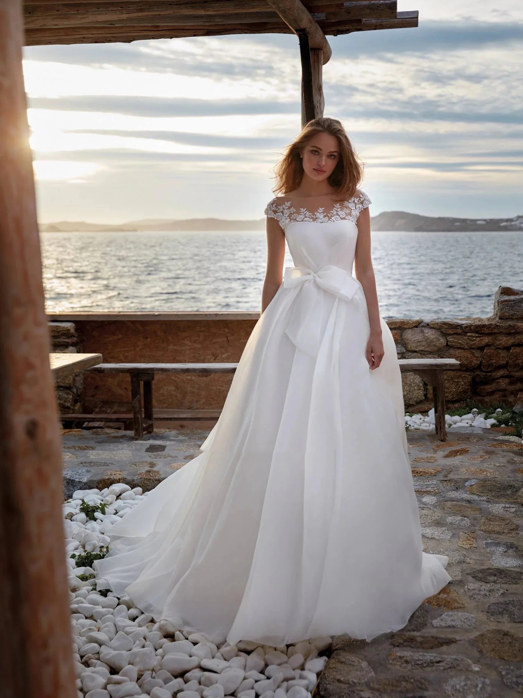A-Line Gorgeous Round Neck Wedding Dresses Women's Sexy Sleeveless Formal Beach Party Bridal Gowns Plus Size Vestido De Casament-payinti