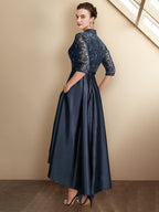 Vestidos para madre de la novia con escote en V, corte tubo y largo hasta la rodilla