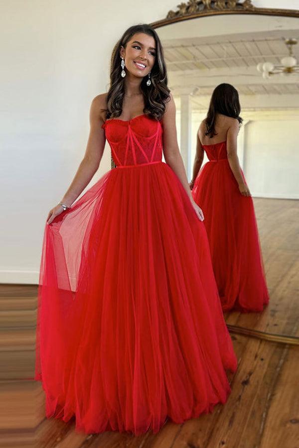 A-Line Sweetheart Neck Black Lace Long Prom Dress Formal Dress