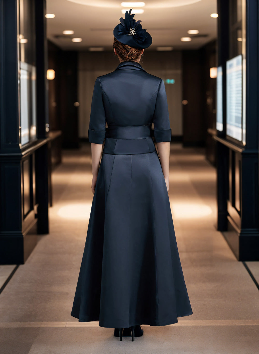 Vestidos de satén para madre de la novia con escote en V, corte princesa/corte A