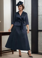 Vestidos de satén para madre de la novia con escote en V, corte princesa/corte A