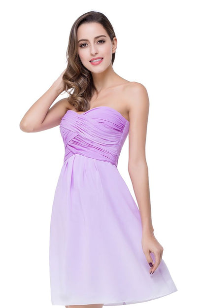 A-Linien-Brautjungfernkleid aus Chiffon mit trägerlosem