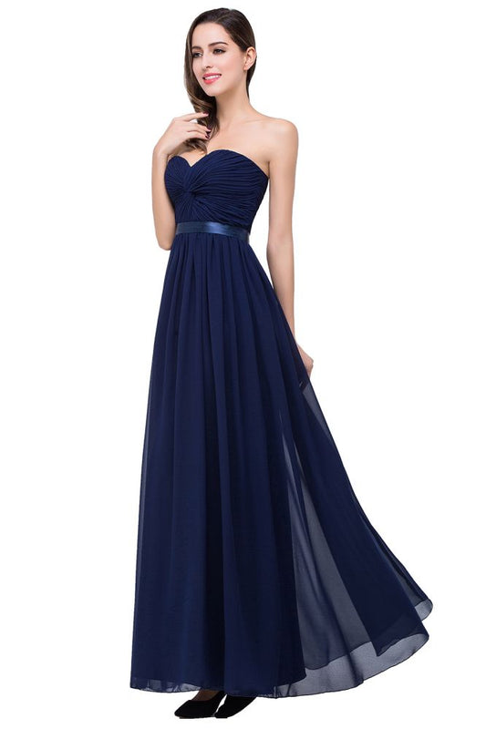 A-Linien-Brautjungfernkleid aus Chiffon mit trägerlosem