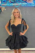 A-Linie Rosa Rüschen Süßes Herzausschnitt Homecoming Kleid PD491
