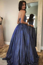 A-Linie Glitzerndes Neckholder Langes Ballkleid Süßes Abendkleid PSK371
