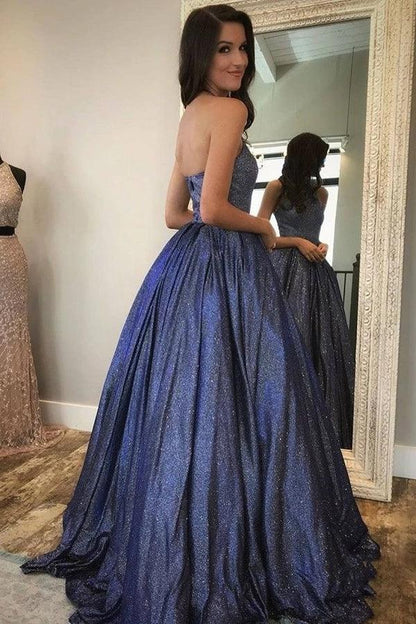A-Linie Glitzerndes Neckholder Langes Ballkleid Süßes Abendkleid PSK371
