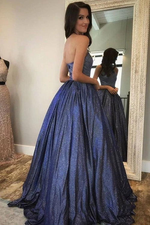 Vestido de fiesta largo con cuello halter y corte A, brillante, bonito vestido formal PSK371