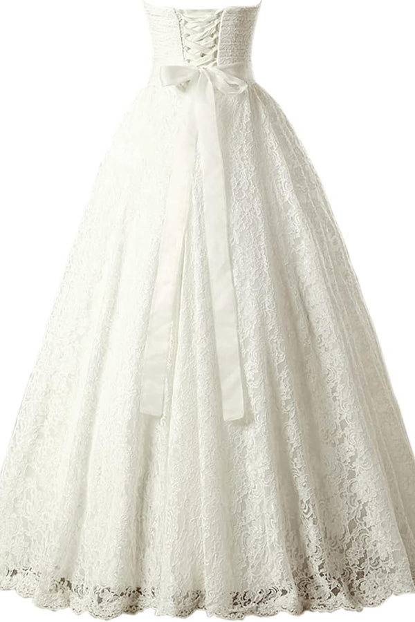 A-Linie Herzausschnitt Elegante Brautkleider Trägerloses Brautkleid WD719