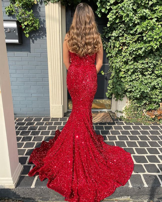 Glitzerndes königsblaues Meerjungfrau-Ballkleid, königsblaues Abendkleid Y5629