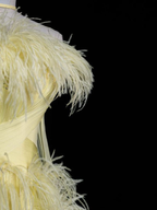 Wunderschönes trägerloses Abendkleid mit Tüllfedern, Gelb, formelles Abendkleid Y8007