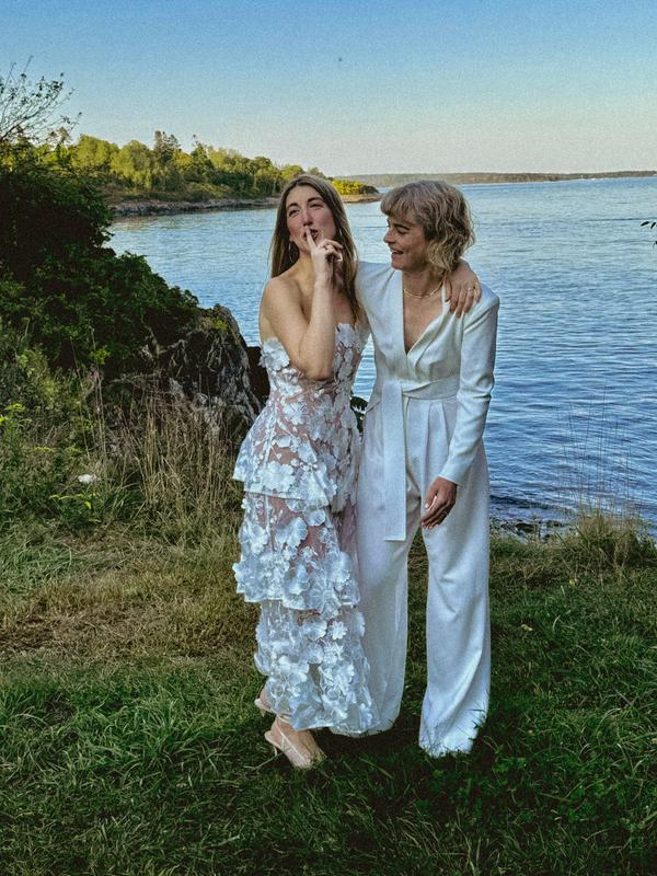 Hermoso vestido de fiesta largo sin tirantes con encaje floral 3D, con capas, blanco, corte A, vestido de noche, vestido de novia Y8462