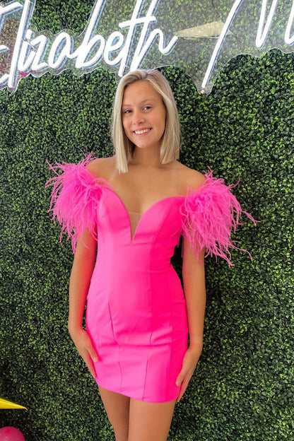 Tatiana | Vestido de fiesta de satén con hombros descubiertos