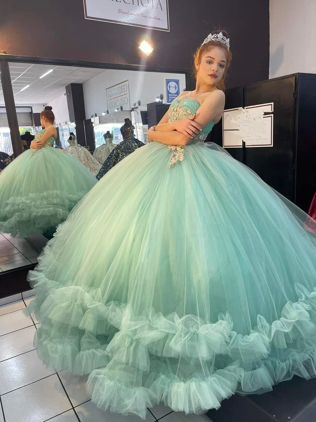 Trägerloses Tüll Ballkleid, Sweet 16 Kleid, Prinzessinnenkleid, Y2459