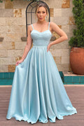 Vestido de dama de honor largo con escote en forma de corazón, tirantes finos y fruncido, corte en A, BD110