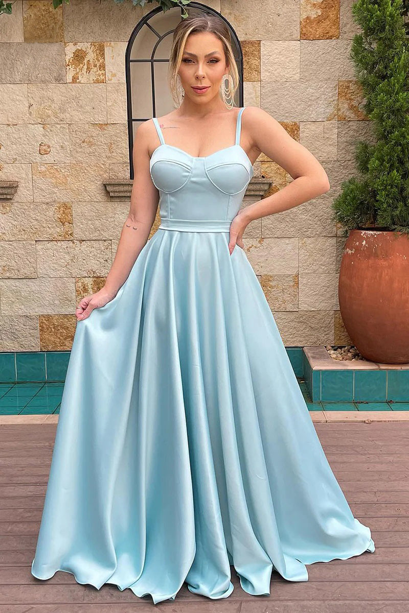 Vestido de dama de honor largo con escote en forma de corazón, tirantes finos y fruncido, corte en A, BD110