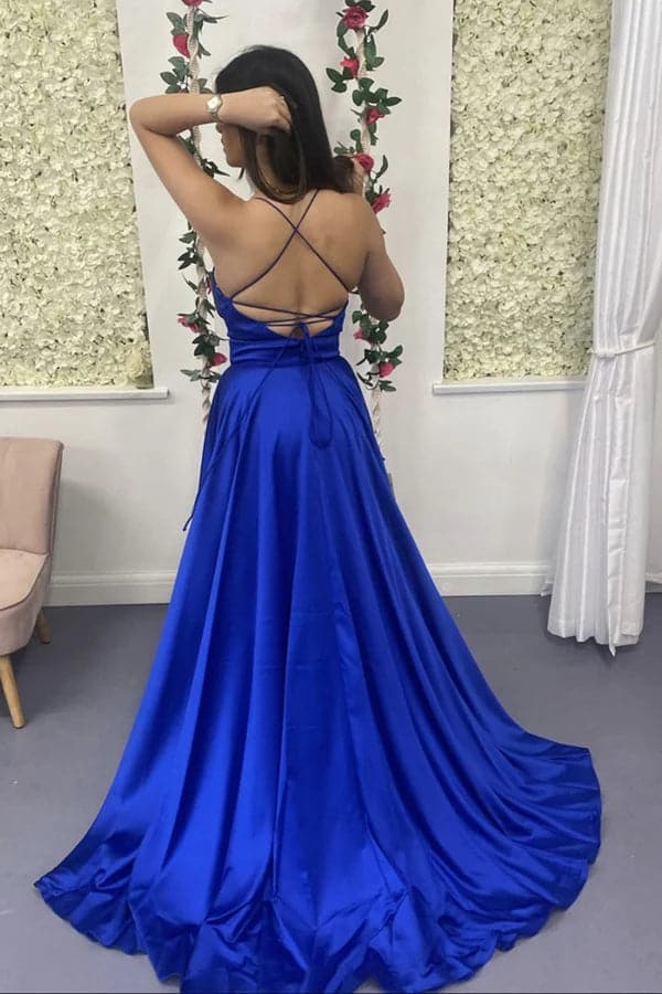Royal Blue Split Prom Dress SYP4