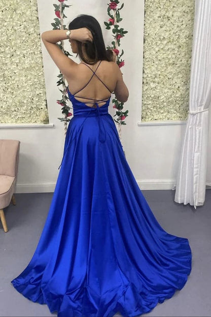 Royal Blue Split Prom Dress SYP4
