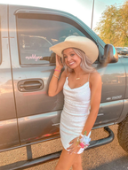 Vestido de fiesta con lentejuelas blancas, vestido de graduación blanco Y2171