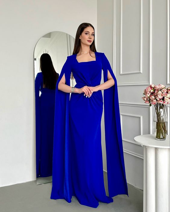 Damen Party Abendkleid Royalblau Langes Abendkleid Y4646