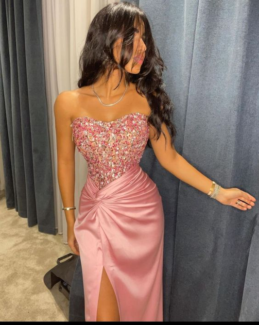 trägerloses Etuikleid in Bodenlänge, formelles Abendkleid Y6984