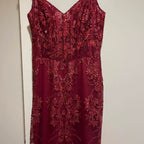 Charming Red Mermaid Lace Appliques Prom Dress,Evening Dress Winter Dance Dress Y4345