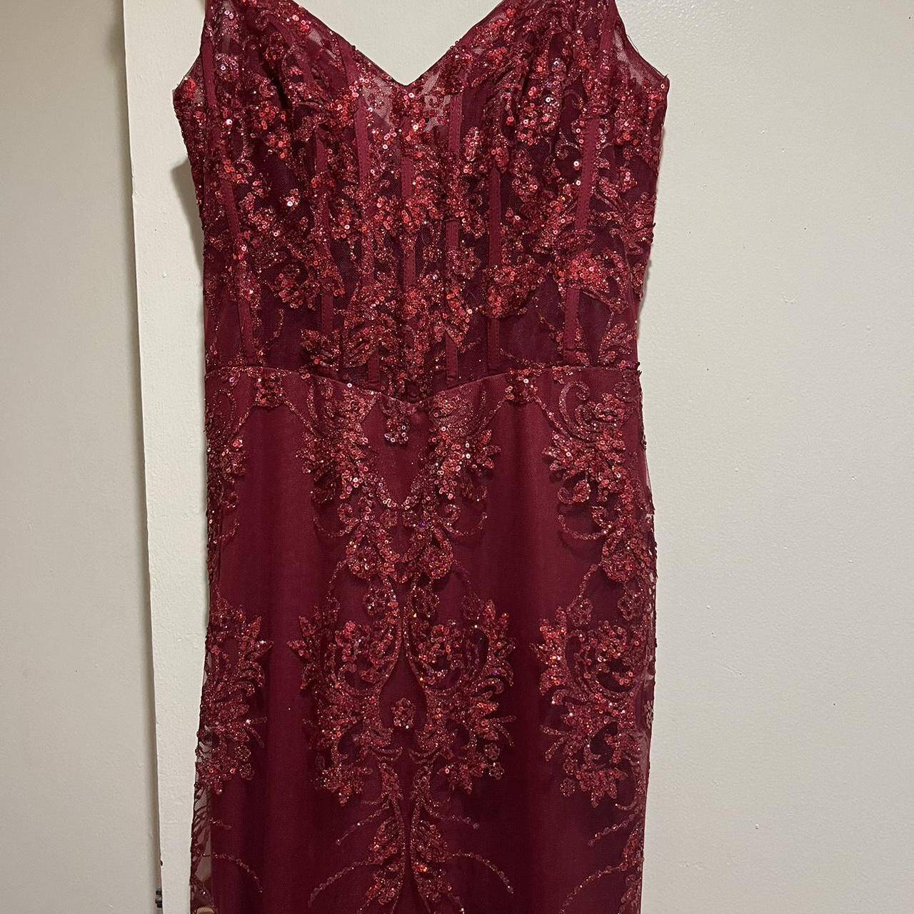 Charming Red Mermaid Lace Appliques Prom Dress,Evening Dress Winter Dance Dress Y4345