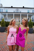Lindo vestido de fiesta sin tirantes, vestido rosa de fiesta Y2498