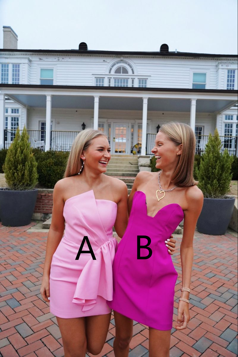 Lindo vestido de fiesta sin tirantes, vestido rosa de fiesta Y2498