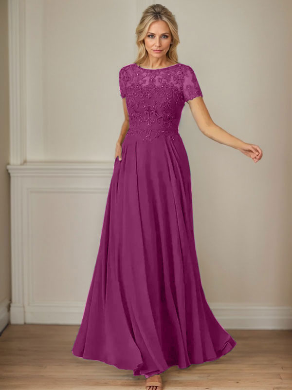 Vestido de gasa azul marino oscuro con escote barco, lentejuelas y corte en A
