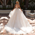 Appliques Vestido De Noiva Deep V-neck Backless Vestidos De Novia Sleeveless Wedding Dresses Lace Robe De Mariée-payinti