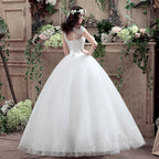 Applqiues Vestido De Noiva Cap Sleeve Wedding Dresses V-neck Vestidos De Novia-payinti