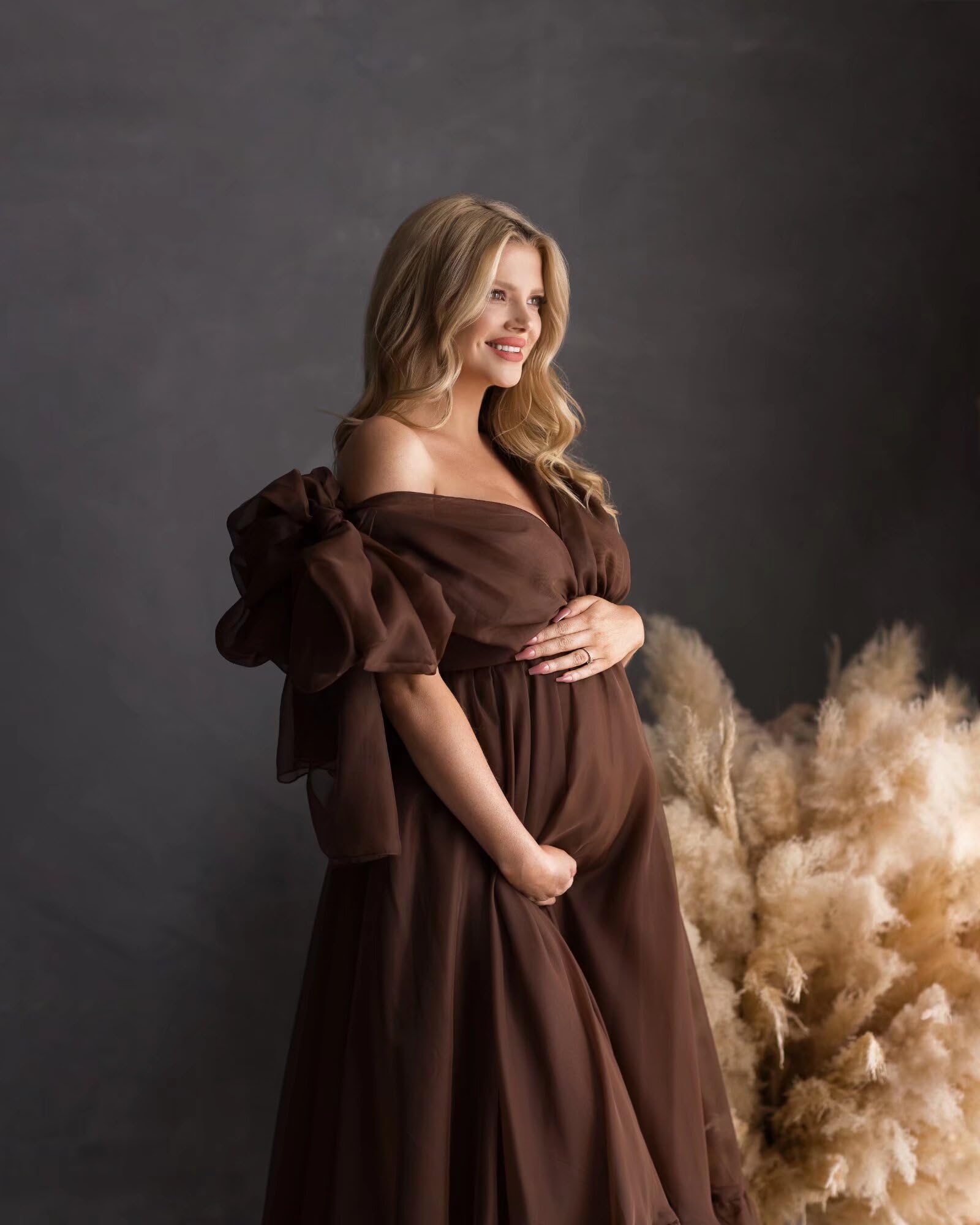 Blue Puffy Tulle Maternity Dresses for Photoshoot SY002